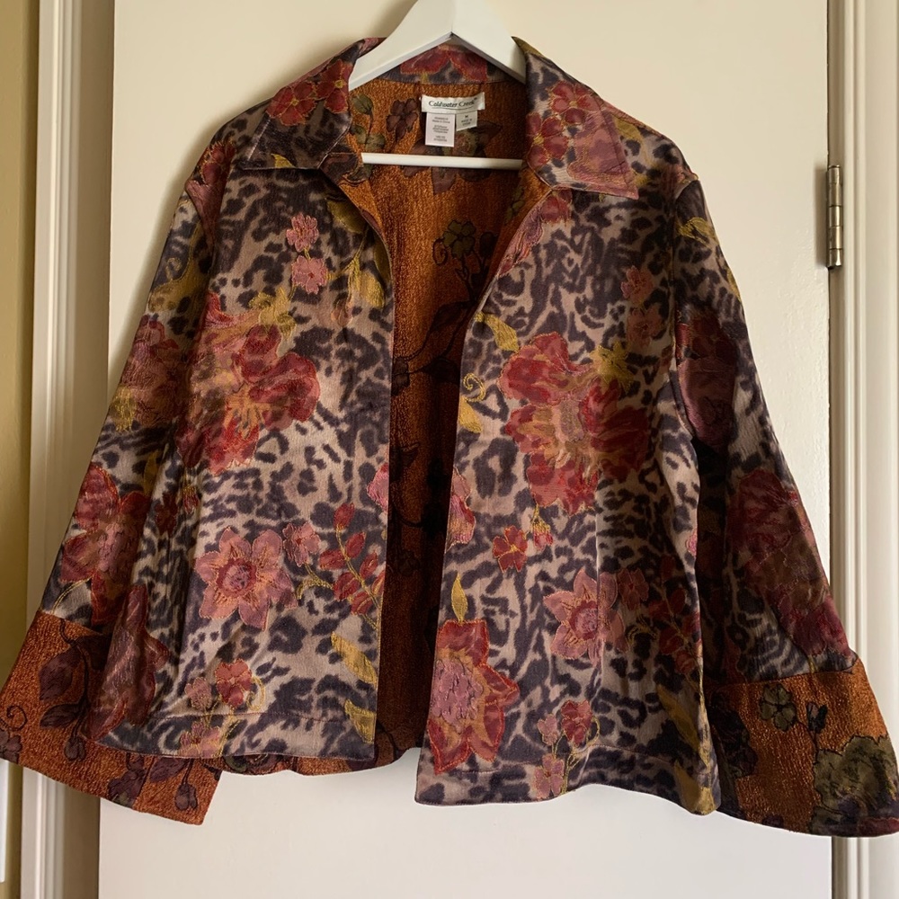Vintage Coldwater Creek Leopard/Floral Print Jacket NWOT!